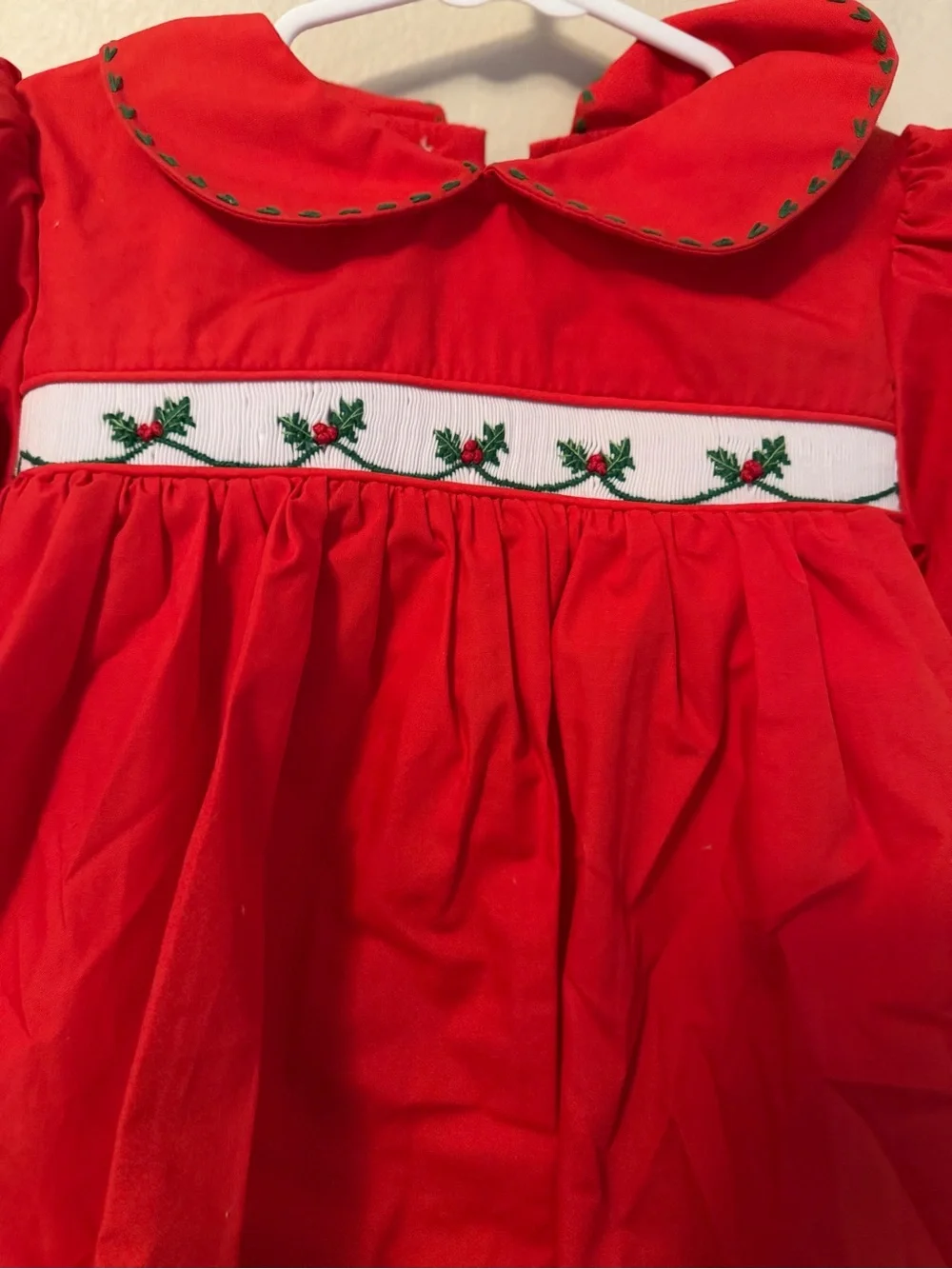 The Beaufort Bonnet Company Red Smocked Wreath Dress